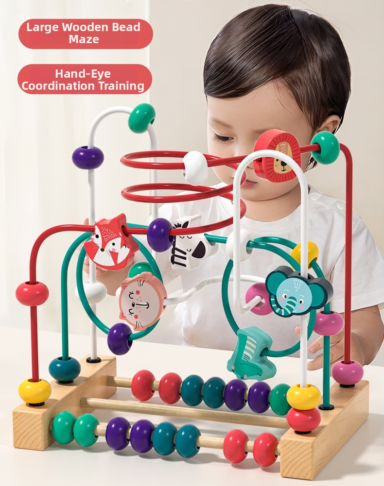 Wooden Bead Maze & Lacing Beads Toy for Babies