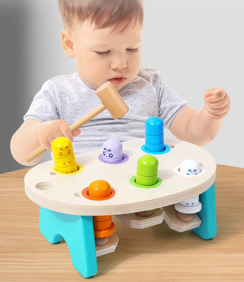 Wooden Whack-a-Mole Toy – Fun Hammer Game for Hand-Eye Coordination